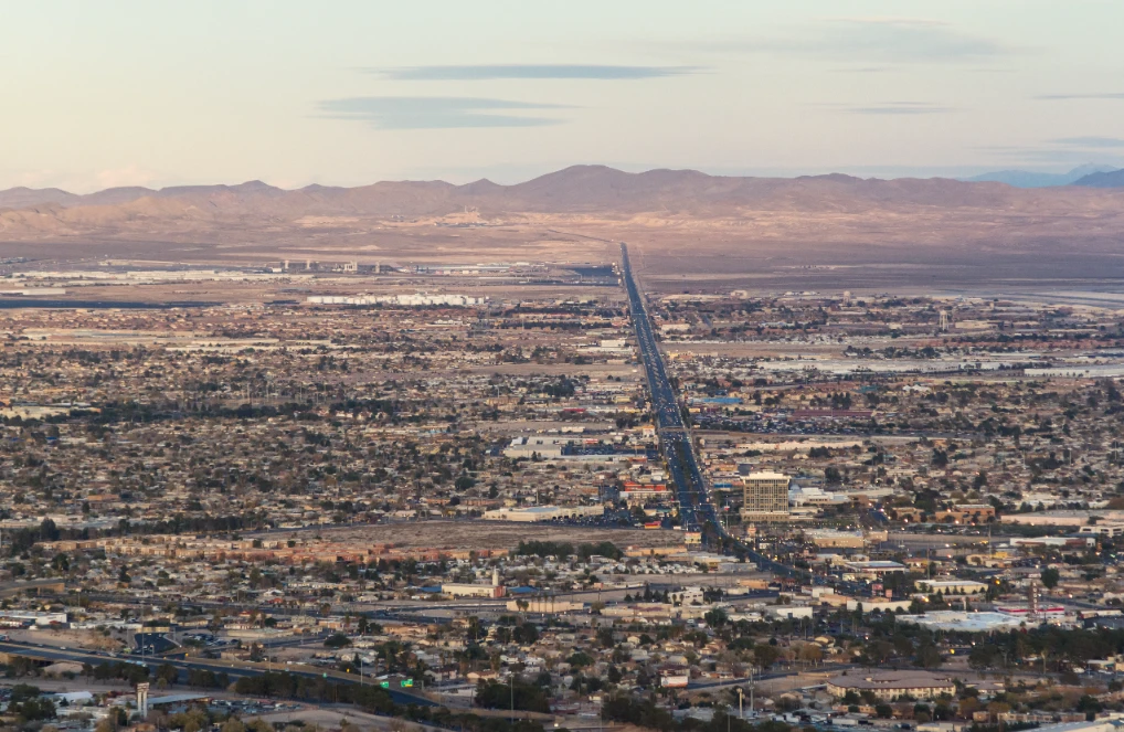las vegas nevada aerial view valley